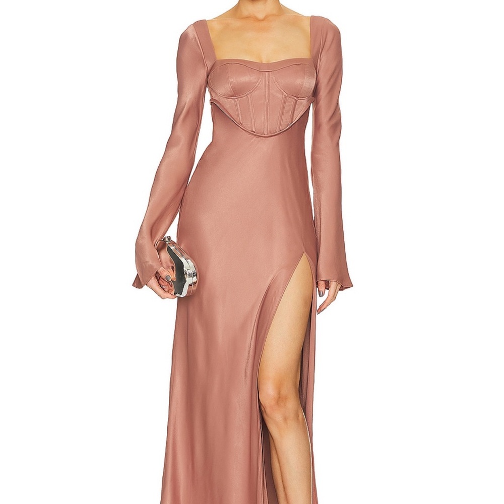 Elegant Long Sleeve Mauve Dress